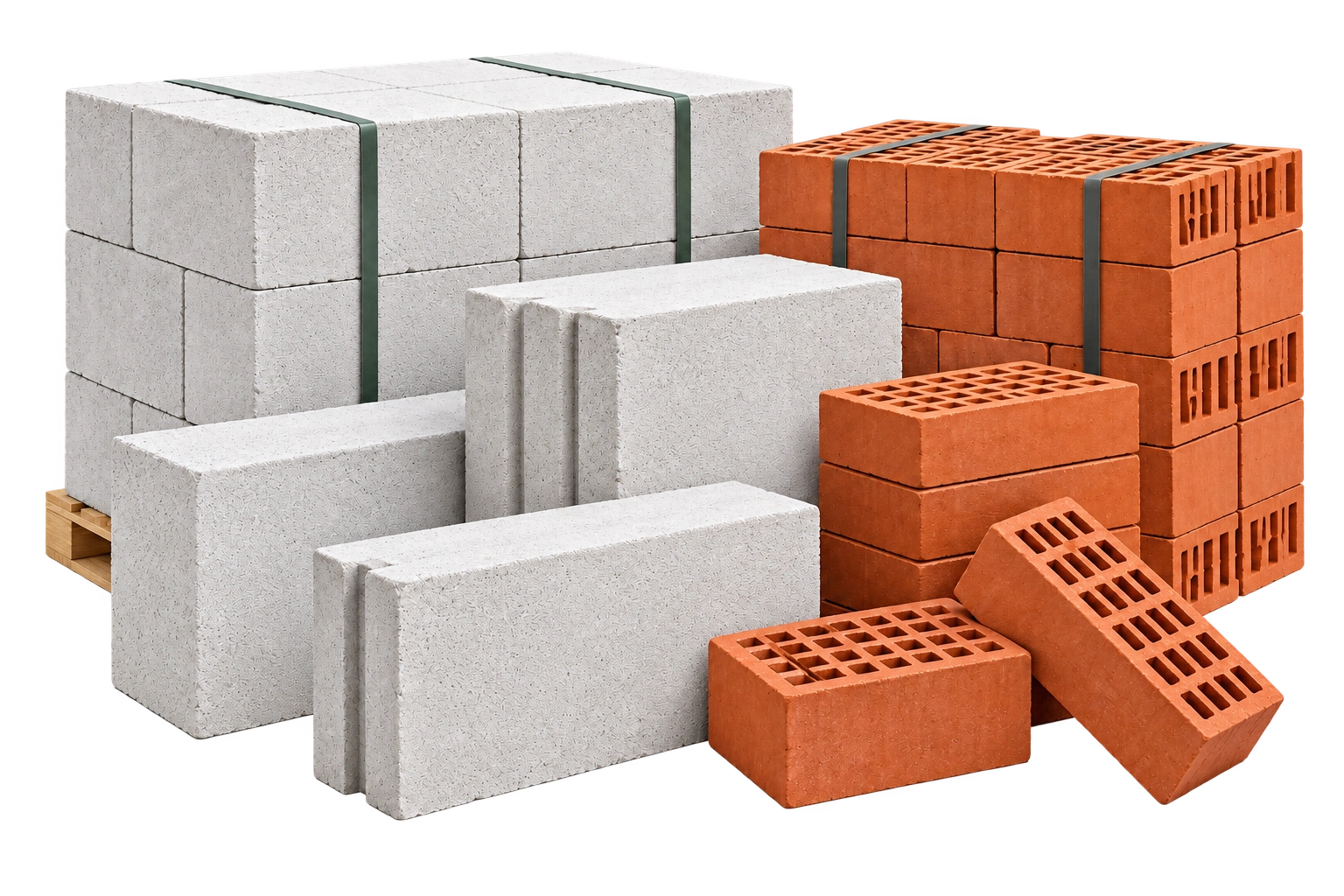 Газобетон и кирпич